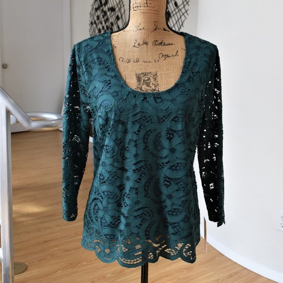 Nanette Lepore Tops - NWT Nanette Lepore Lace Long Sleeve Blouse Top.
